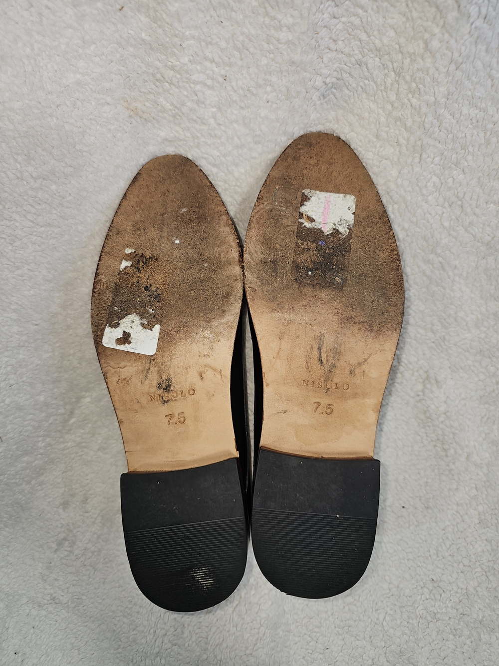 NISOLO Black Leather Lace Up Everyday Oxford Dress Shoes Size: 7.5 - Picture 13 of 14